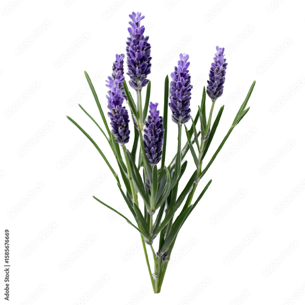 Fototapeta premium Lavender, botanical theme, isolated, no background, transparent, PNG File