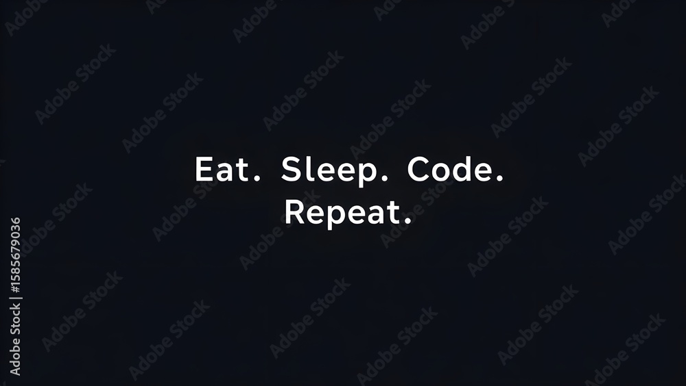 Obraz premium Eat Sleep Code Repeat – Developer Quote Wallpaper in 4KDark Background Coding Motivation – Eat Sleep Code Repeat 8K DesktopMinimalist Programmer Wallpaper – Eat Sleep Code Repeat Typography