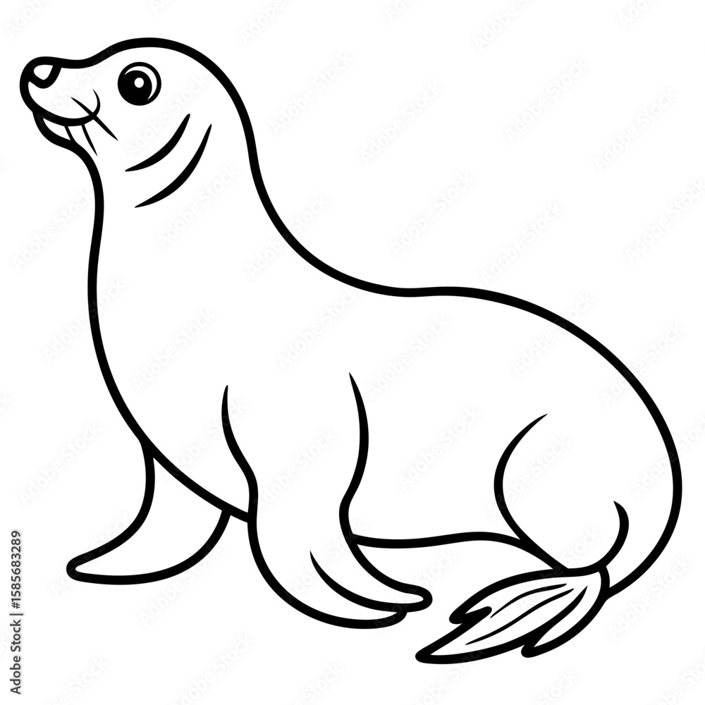 Fototapeta premium Minimal Sea Lion Outline