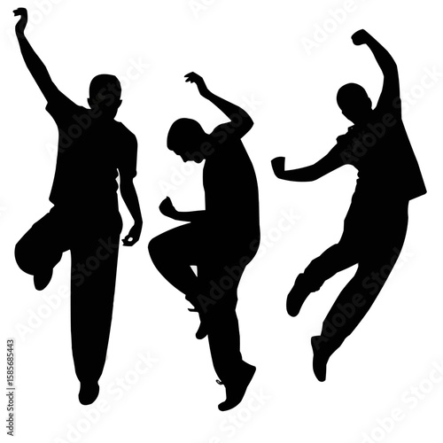 Silhouette of man dancing style vector