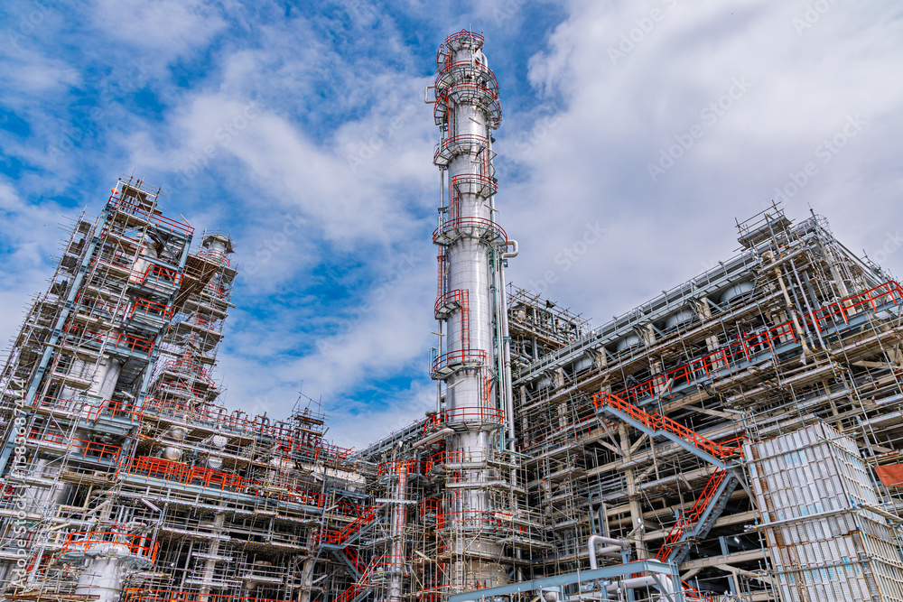 Fototapeta premium Oil​ refinery​ and​ plant and tower column of Petrochemistry