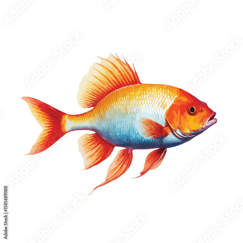 goldfish isolated on white