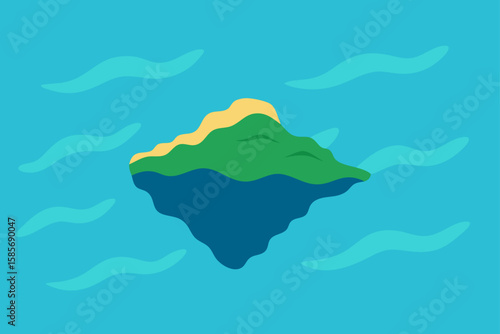 high altitude view of island in tyrrhenian sea 