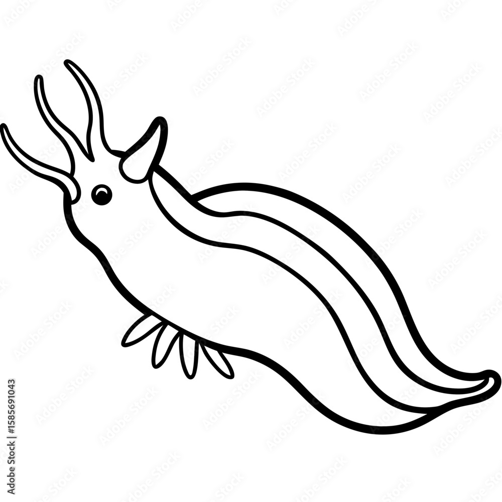 Naklejka premium Minimal Sea Slug Vector
