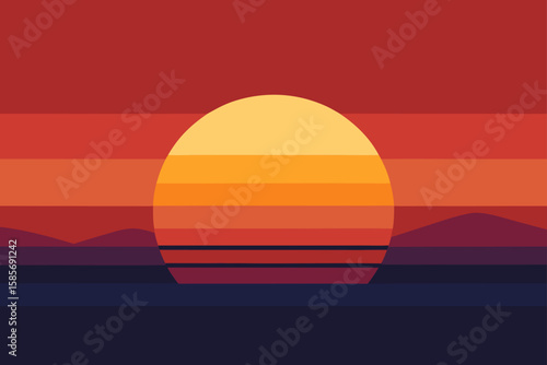 neutral tones contrasted with vivid sunset light  .svg