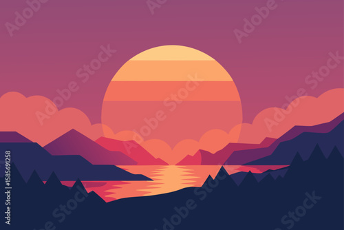 neural crafted serenity with a hint of sunset  