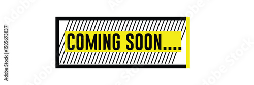 Coming Soon Banner. Coming Soon Text with Loading Bar Isolated on Black Background. Coming Soon Graphic for Web Banner, Landing Page, Social Media Ad