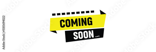 Coming Soon Banner. Coming Soon Text with Loading Bar Isolated on Black Background. Coming Soon Graphic for Web Banner, Landing Page, Social Media Ad