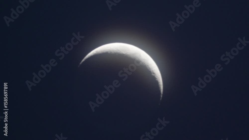 Moon through amateur telescope. Hot air effect.
