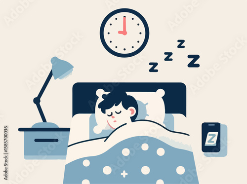 illustration of person sleeping soundly