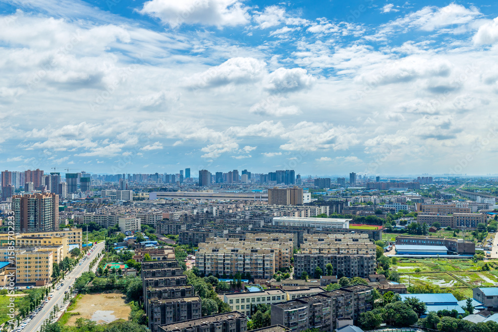 Fototapeta premium The urban architectural complex scenery of Jingyang District, Deyang City, Sichuan Province, China