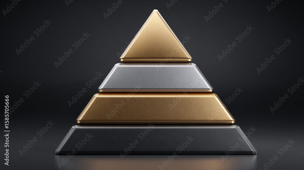Obraz premium Investment pyramid model showcasing financial marketing ranking layers gigapixel standard professional environment