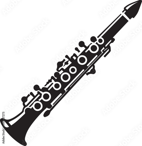 clarinet silhouette vector design art