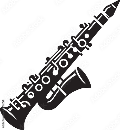 clarinet silhouette vector design art