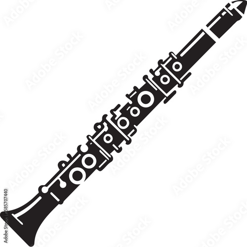 clarinet silhouette vector design art