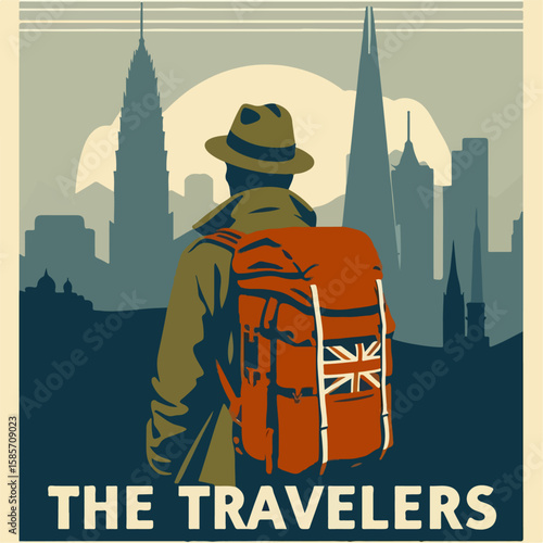 illustration of traveler poster design