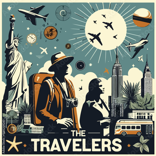 illustration of traveler poster design