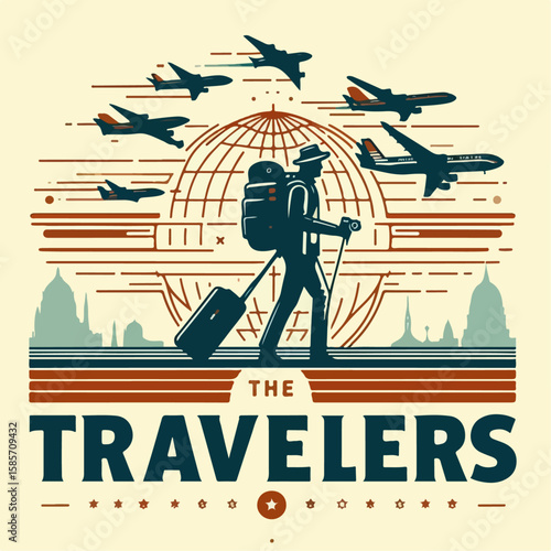 illustration of traveler poster design