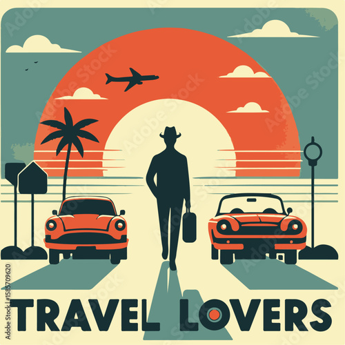 illustration of traveler poster design