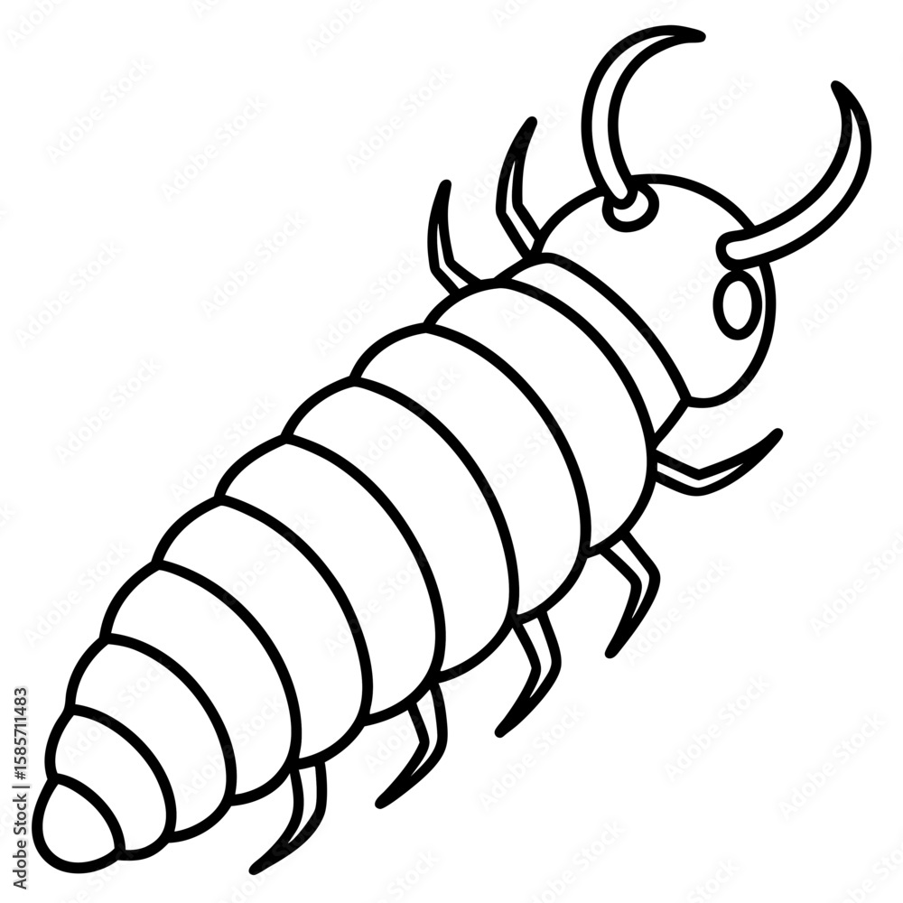 Obraz premium Minimal Silkworm Vector