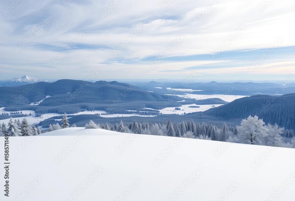 Obraz premium Untouched blanket of pristine white snow covering a landscape, outdoors, frozen