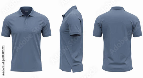 Blue Polo Shirt Mockup Design, Essential Wardrobe Staple for Casual Style