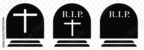 tombstone icon vector silhouette isolated. tomb stone icon vector thin outline style sign. gravestone tombstone cemetery memorial headstone RIP icon burial, funeral, grave marker, death, remembrance 