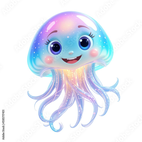3D cartoon jellyfish character