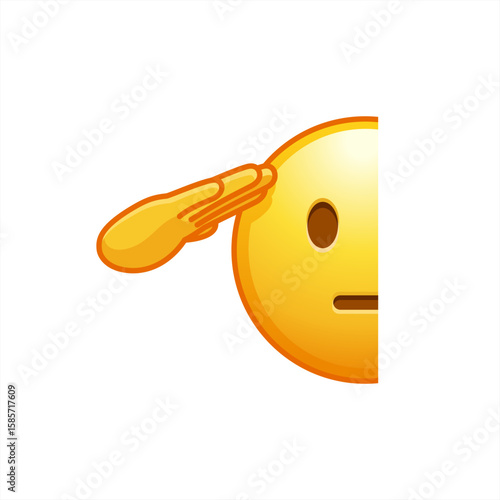 Saluting emoji face vector symbol sign icon yes sir, vector 10 eps.