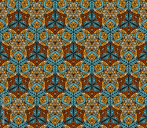 Seamless Moroccan Ceramic Azulejo Background for Traditional Vintage Interior Design