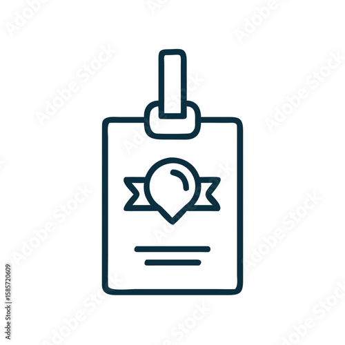 Badge with clothespin and decorative icon for identification purposes  