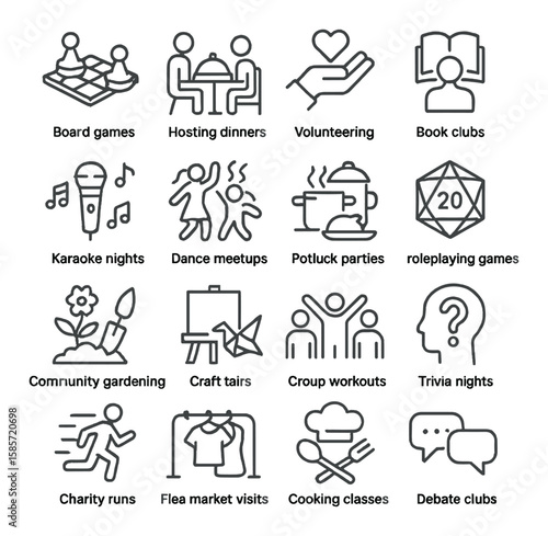 Personal training icon collection. fitness equipment linear icons: stopwatch, whistle, heart, calendar vector icons.