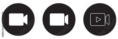 Video camera icon for streaming , facetime icons video call symbol. Video camera / camcorder flat icon for apps and websites. 