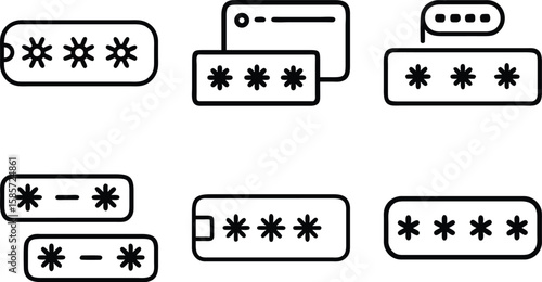Secure password entry icons representing online security and data protection measures