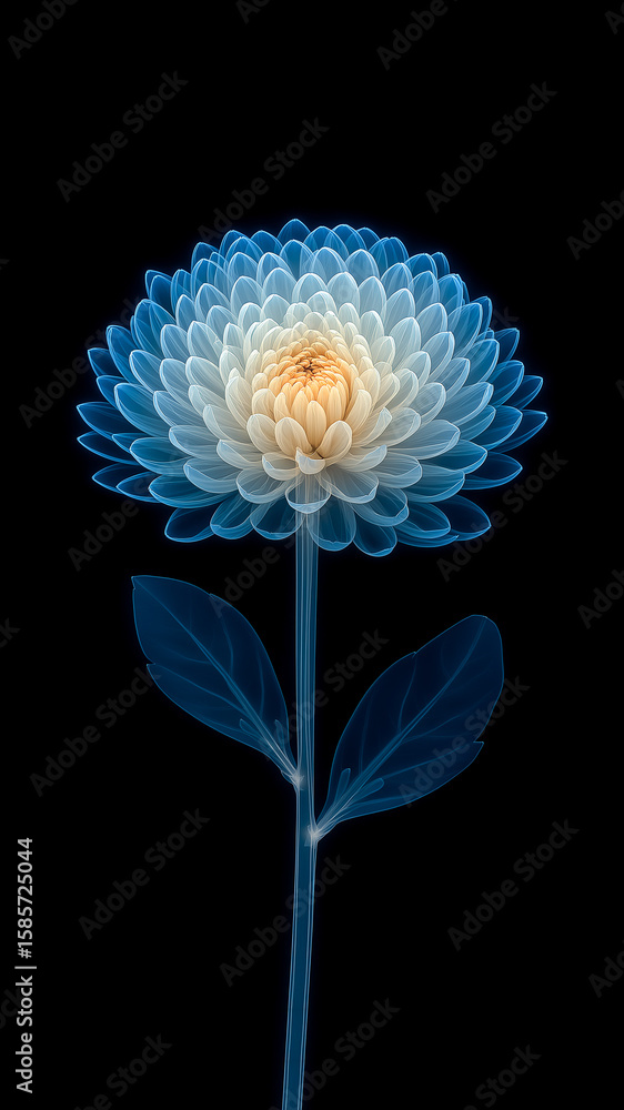 Beautiful flower on black background. Interior design Beautiful flower on black background. Interior design
