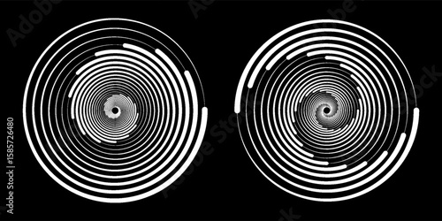Spiral sound wave rhythm line dynamic abstract vector background
