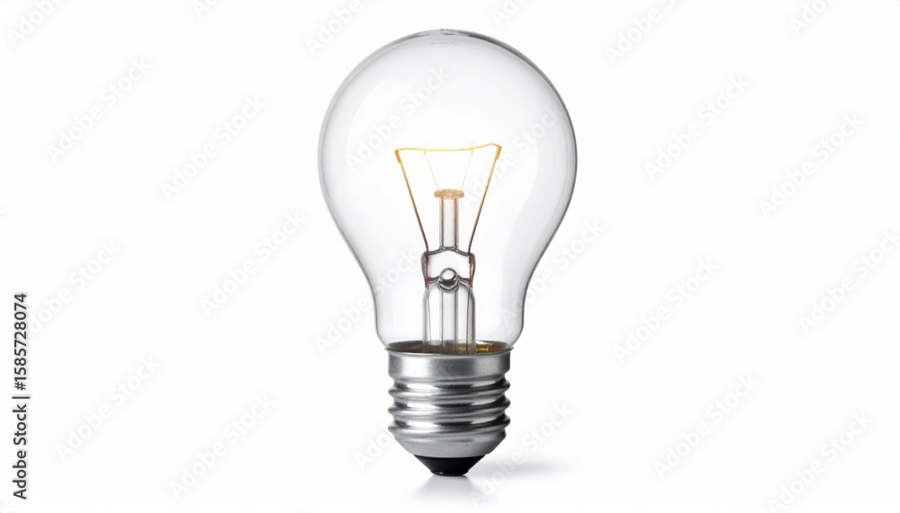 Bright electric light bulb glowing with the concept of innovation and creativity isolated on a white background Bright electric light bulb glowing with the concept of innovation and creativity isolated on a white background
