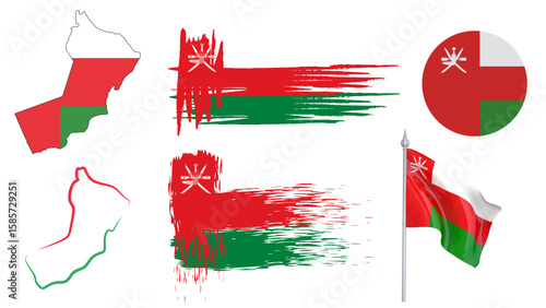 Oman flag Banner and emblem