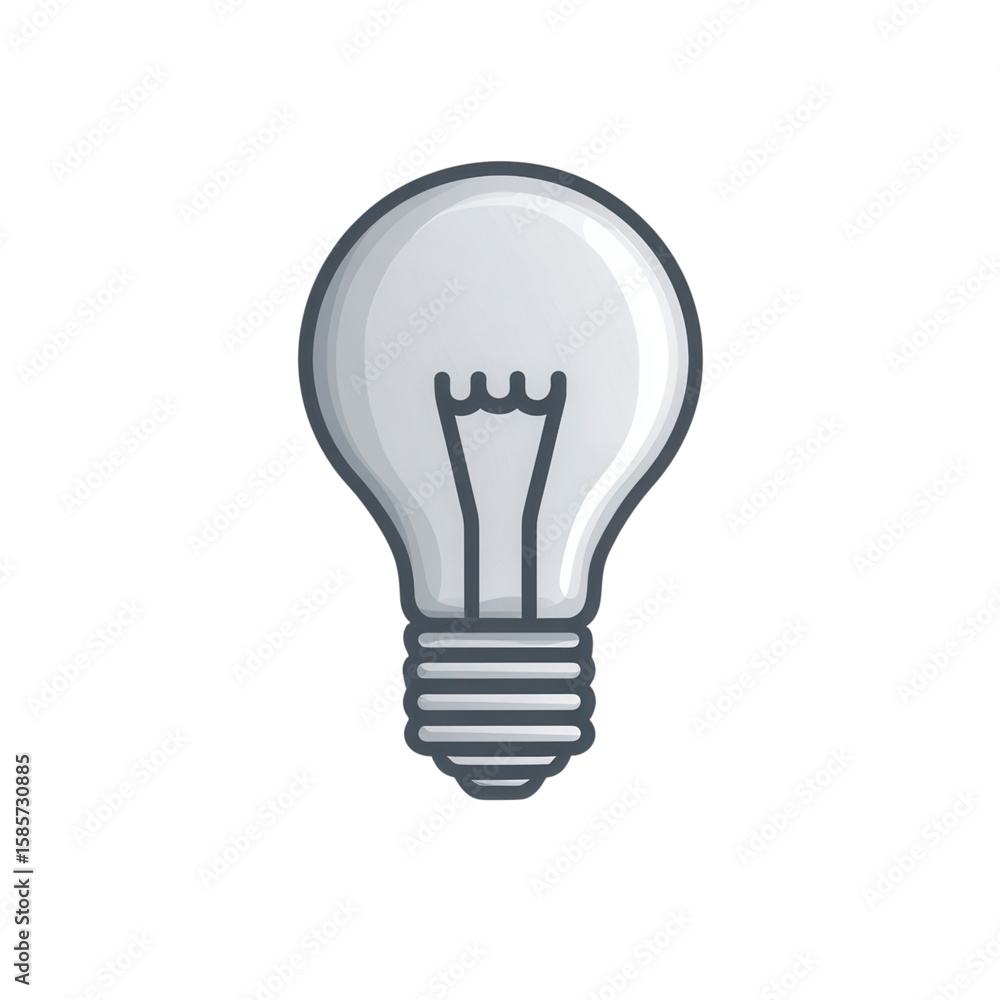 Bright Light Bulb Icon Symbolizing Ideas and Creativity in Design Bright Light Bulb Icon Symbolizing Ideas and Creativity in Design
