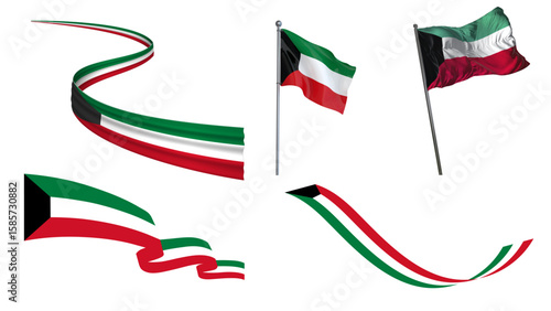 Kuwait flag banner and emblem