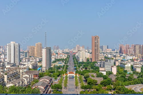 The urban architectural complex landscape of Deyang City, Sichuan Province, China