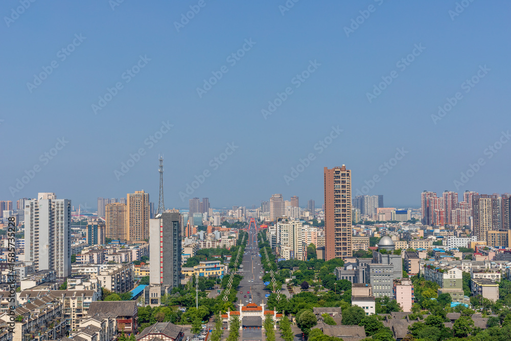 Fototapeta premium The urban architectural complex landscape of Deyang City, Sichuan Province, China