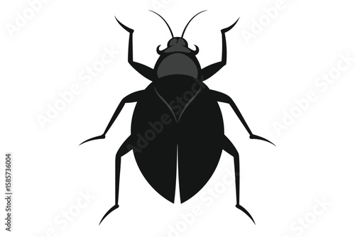 silhouette of a black beetle