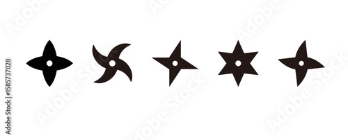 シンプル　忍者　手裏剣