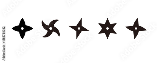 Billede på lærred シンプル　忍者　手裏剣