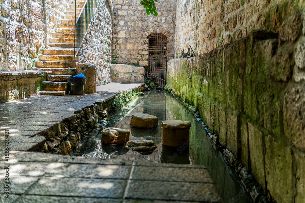 Fototapeta premium Ancient Water Channel in the City of David, Jerusalem, Israel