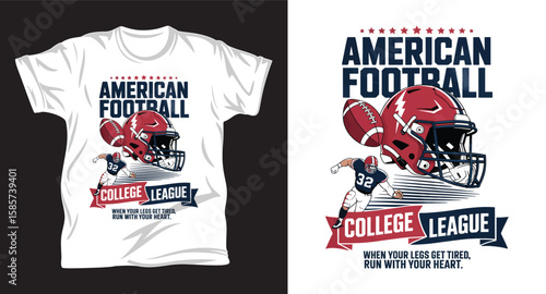 American Football Graphic T-Shirt Design Print