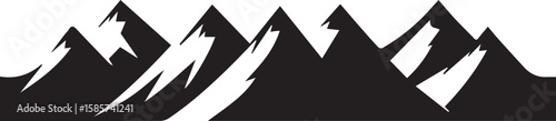 Silhouette mountain range isolated on white background, vector design