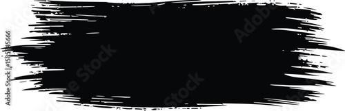 Grunge brush stroke texture black paint splatter vector illustration, Black Paint Brush Stroke Texture Isolated on White Background – Vector Illustration