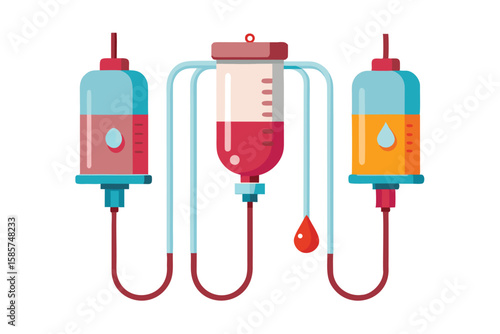 Blood Donation System with Red and Yellow Plasma